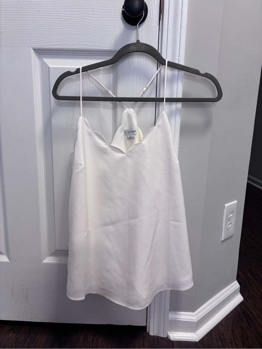 J. Crew Ivory Scalloped V-Neck Cami